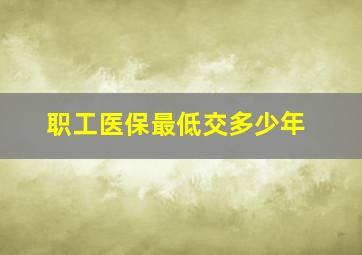 职工医保最低交多少年