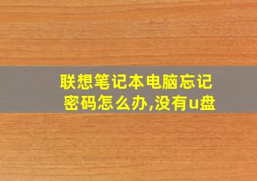 联想笔记本电脑忘记密码怎么办,没有u盘