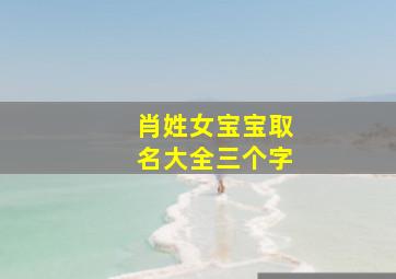 肖姓女宝宝取名大全三个字