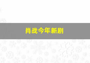 肖战今年新剧