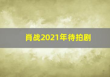 肖战2021年待拍剧