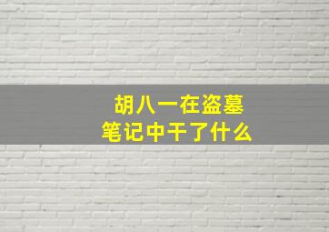 胡八一在盗墓笔记中干了什么