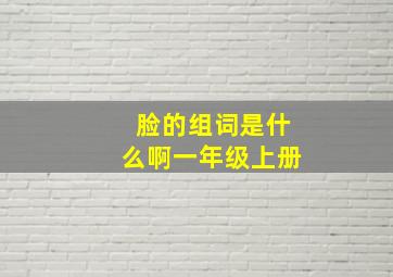 脸的组词是什么啊一年级上册