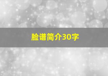 脸谱简介30字