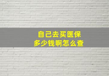 自己去买医保多少钱啊怎么查