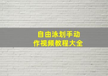 自由泳划手动作视频教程大全