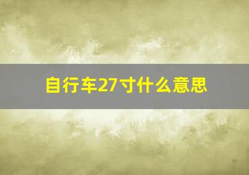 自行车27寸什么意思