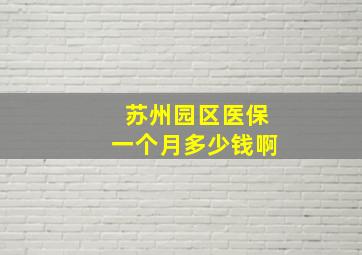 苏州园区医保一个月多少钱啊