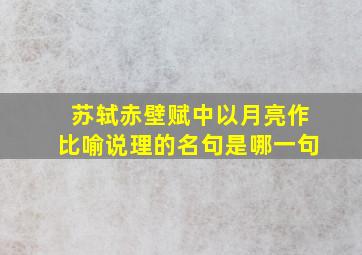 苏轼赤壁赋中以月亮作比喻说理的名句是哪一句