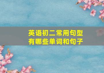 英语初二常用句型有哪些单词和句子