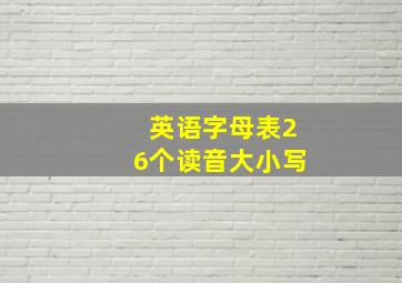 英语字母表26个读音大小写