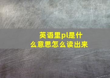 英语里pl是什么意思怎么读出来