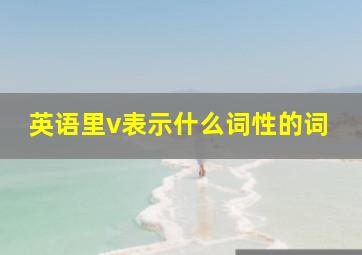 英语里v表示什么词性的词