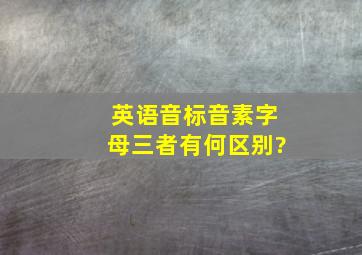 英语音标音素字母三者有何区别?