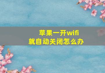 苹果一开wifi就自动关闭怎么办