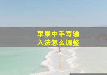 苹果中手写输入法怎么调整