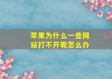 苹果为什么一些网站打不开呢怎么办