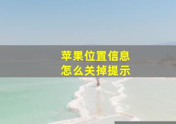 苹果位置信息怎么关掉提示