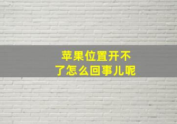 苹果位置开不了怎么回事儿呢