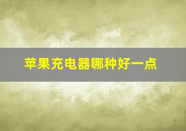 苹果充电器哪种好一点