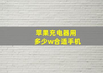 苹果充电器用多少w合适手机