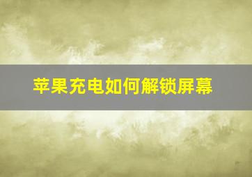 苹果充电如何解锁屏幕