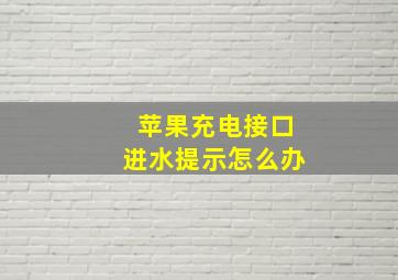 苹果充电接口进水提示怎么办