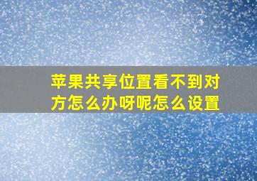 苹果共享位置看不到对方怎么办呀呢怎么设置