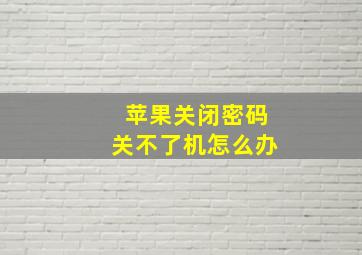 苹果关闭密码关不了机怎么办