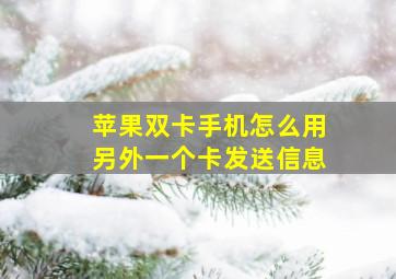 苹果双卡手机怎么用另外一个卡发送信息