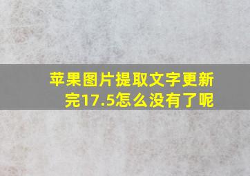 苹果图片提取文字更新完17.5怎么没有了呢