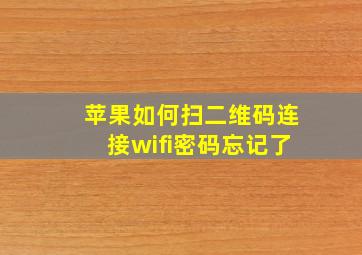 苹果如何扫二维码连接wifi密码忘记了