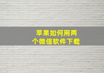 苹果如何用两个微信软件下载