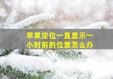 苹果定位一直显示一小时前的位置怎么办