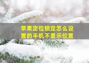 苹果定位锁定怎么设置的手机不显示位置