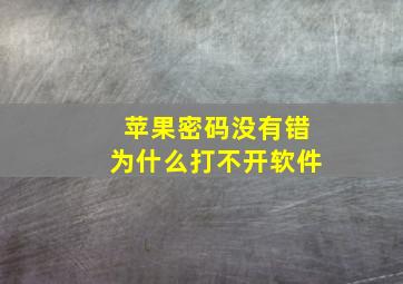 苹果密码没有错为什么打不开软件