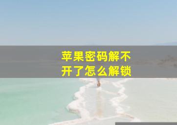 苹果密码解不开了怎么解锁