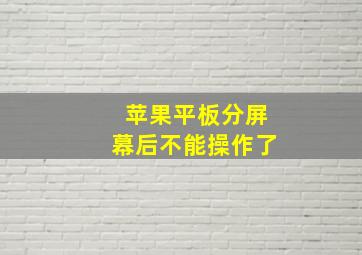 苹果平板分屏幕后不能操作了