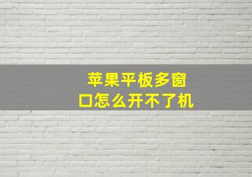 苹果平板多窗口怎么开不了机