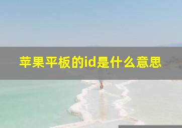 苹果平板的id是什么意思