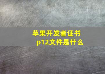 苹果开发者证书p12文件是什么