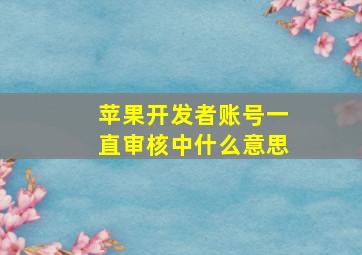 苹果开发者账号一直审核中什么意思