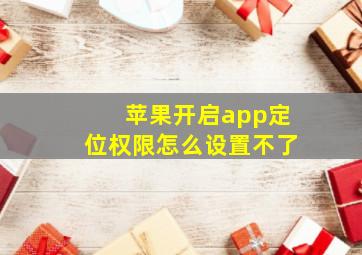 苹果开启app定位权限怎么设置不了