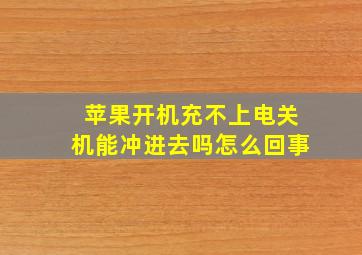 苹果开机充不上电关机能冲进去吗怎么回事