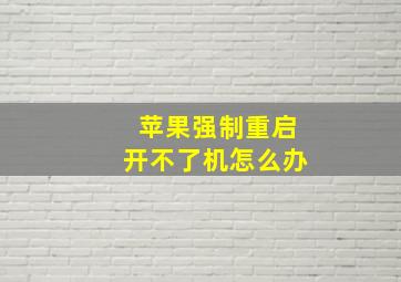 苹果强制重启开不了机怎么办