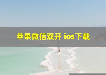 苹果微信双开 ios下载