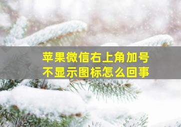 苹果微信右上角加号不显示图标怎么回事