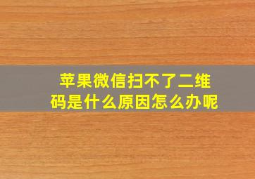 苹果微信扫不了二维码是什么原因怎么办呢