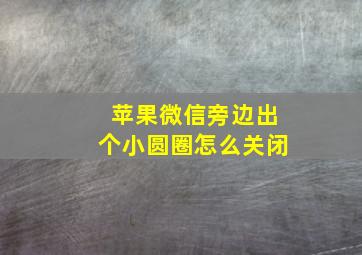 苹果微信旁边出个小圆圈怎么关闭