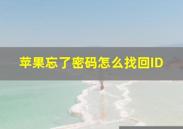 苹果忘了密码怎么找回ID